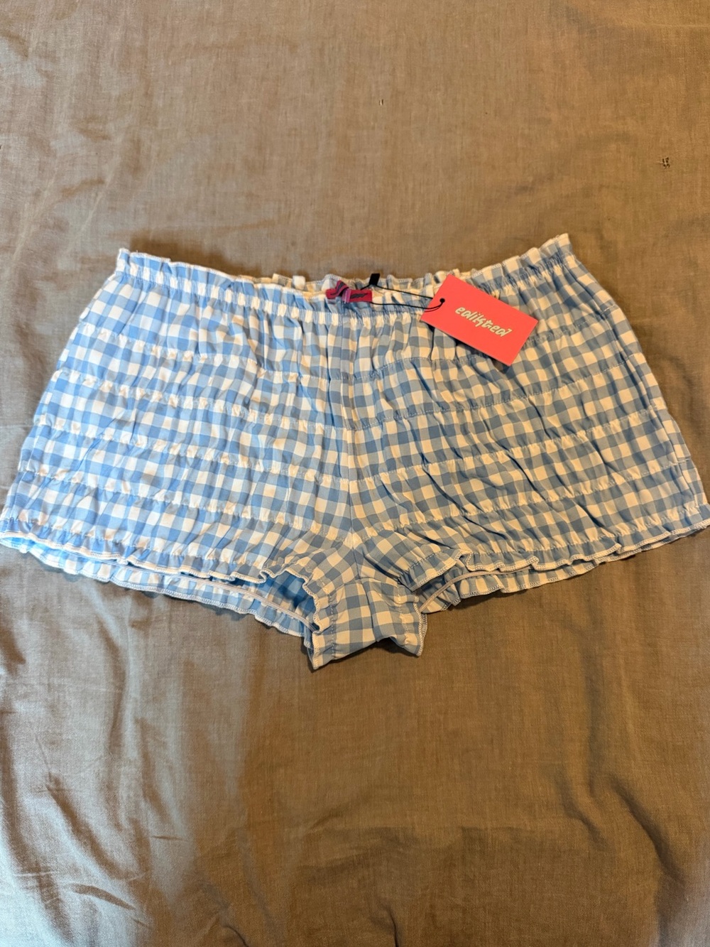 Blue Gingham Shorts